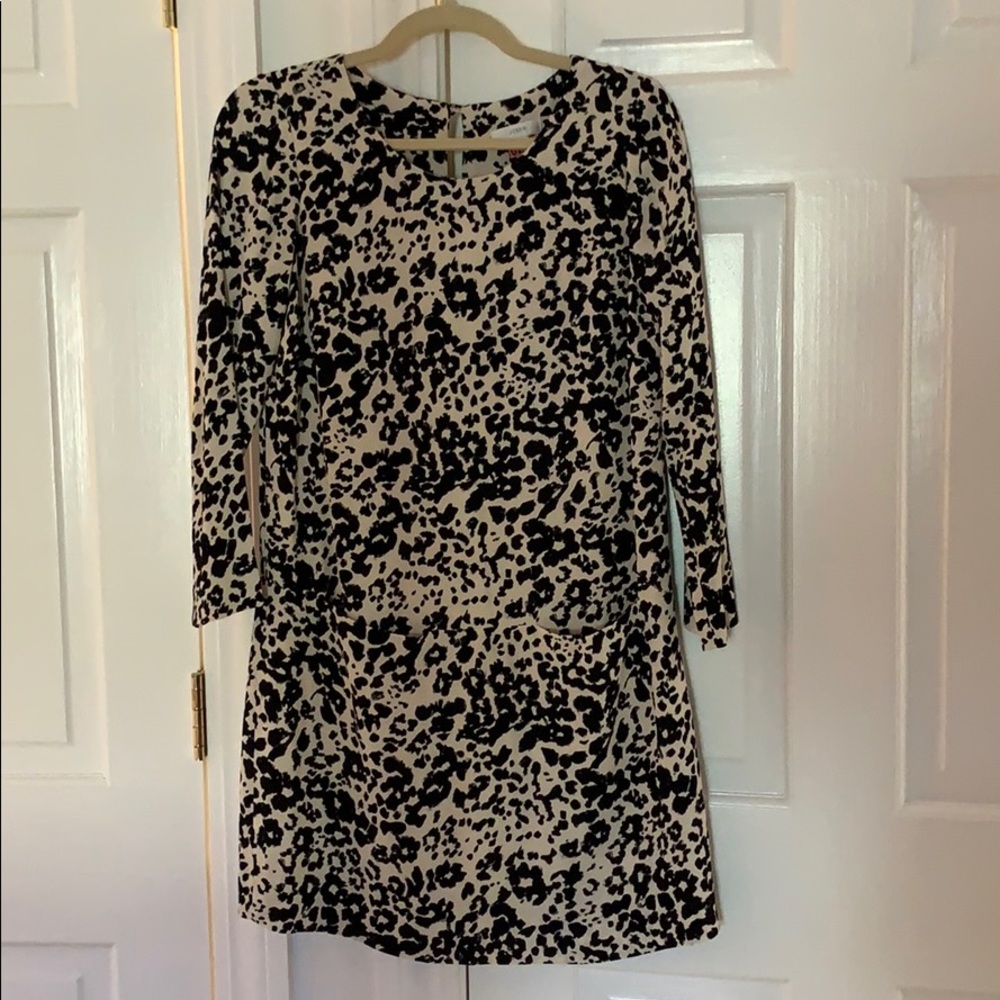 Jcrew shift dress 00 leopard print